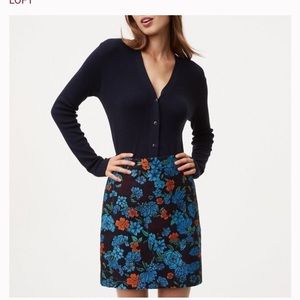 LOFT Forest Bloom Shift Skirt